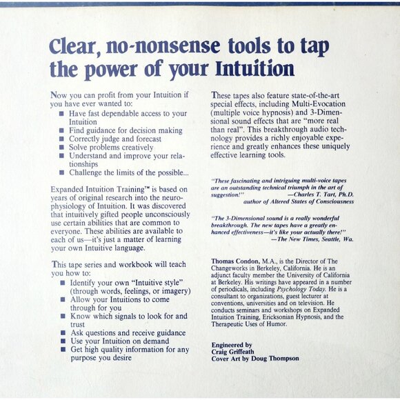 1987 Expanded Intuition Training Audiobook Cassette w/ Book Box Set Condon E31 - Picture 5 of 5